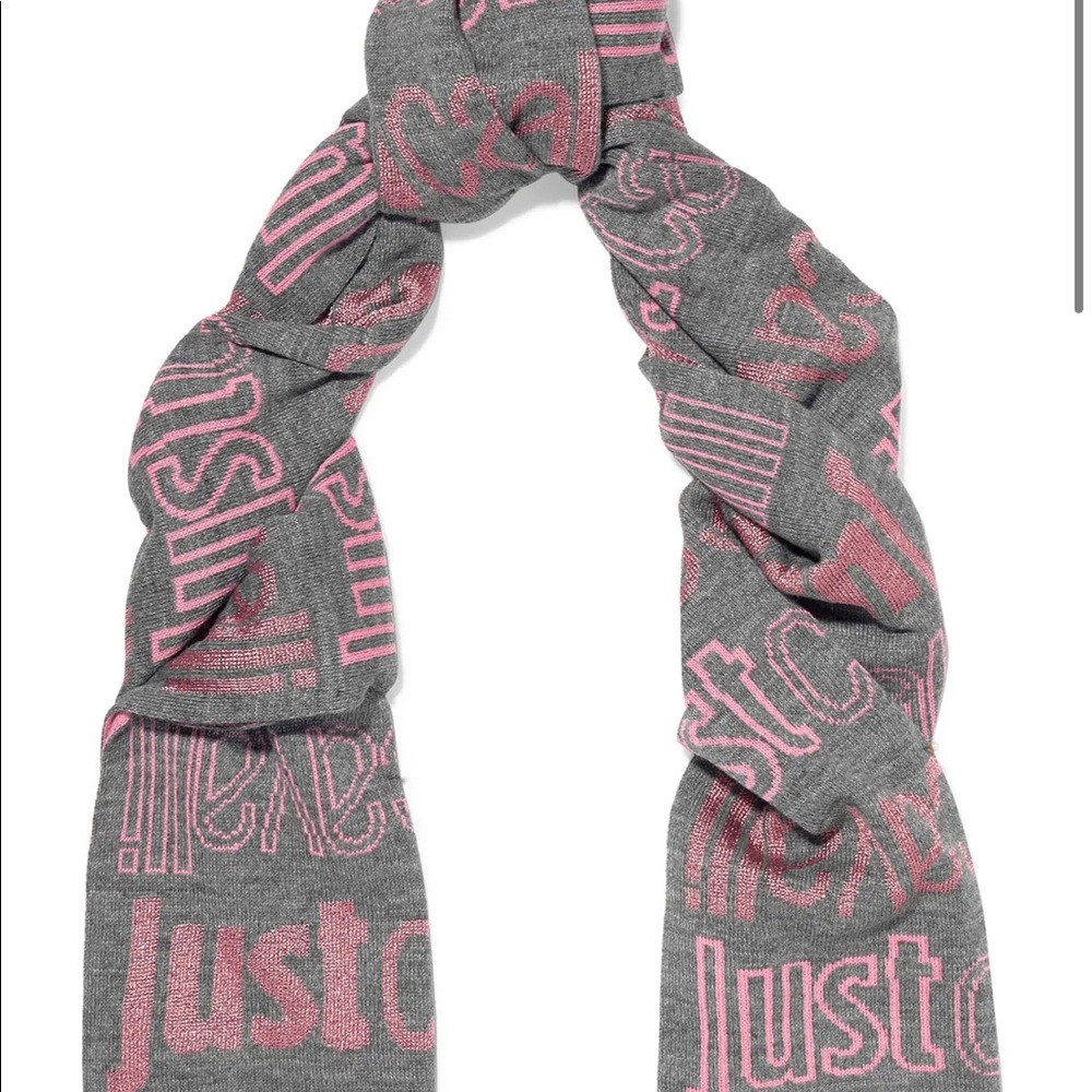 Roberto Cavalli Wool Intarsia-Knit Scarf